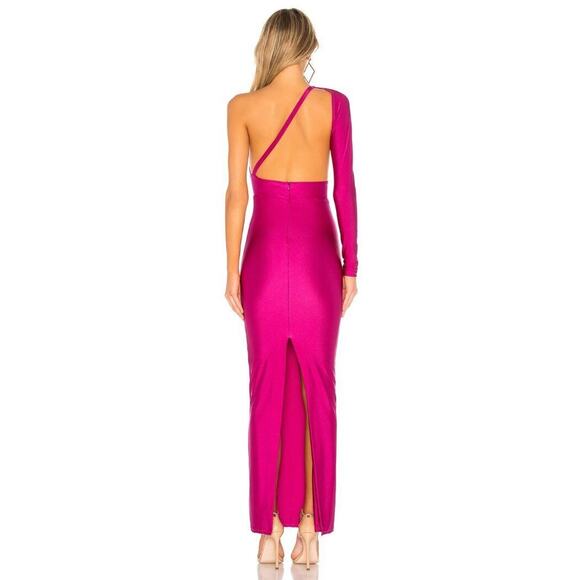 $198 Michael Costello X Revolve Magenta Jersey Bradley Maxi Dress Small NEW - Picture 3 of 11